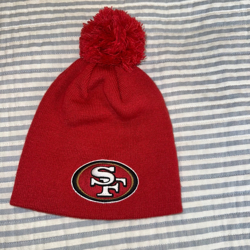 Fanatics San Francisco 49ers Beanie Hat NFL Knit Pom Pom One Size Mens Womens